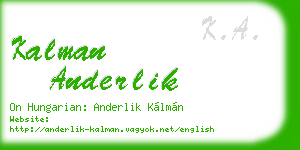 kalman anderlik business card