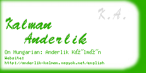 kalman anderlik business card